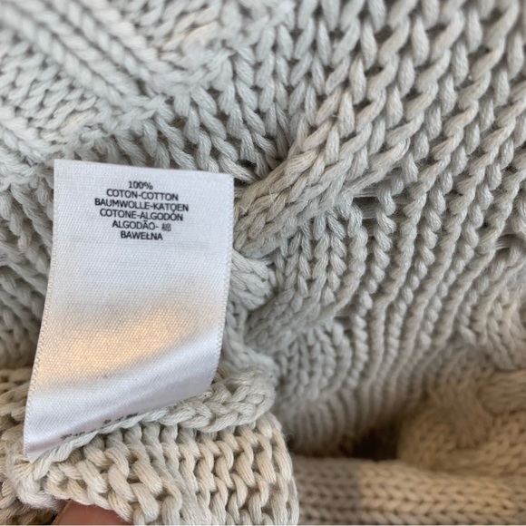 Petit Bateau Ivory Cable Knit Crew Neck Pullover Sweater Girls' sz S (14Y) - Picture 7 of 7